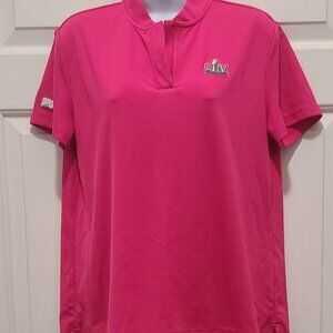 NFL Super Bowl LIV Miami Field Women's Large Mesh Quarter Zip Polo PO